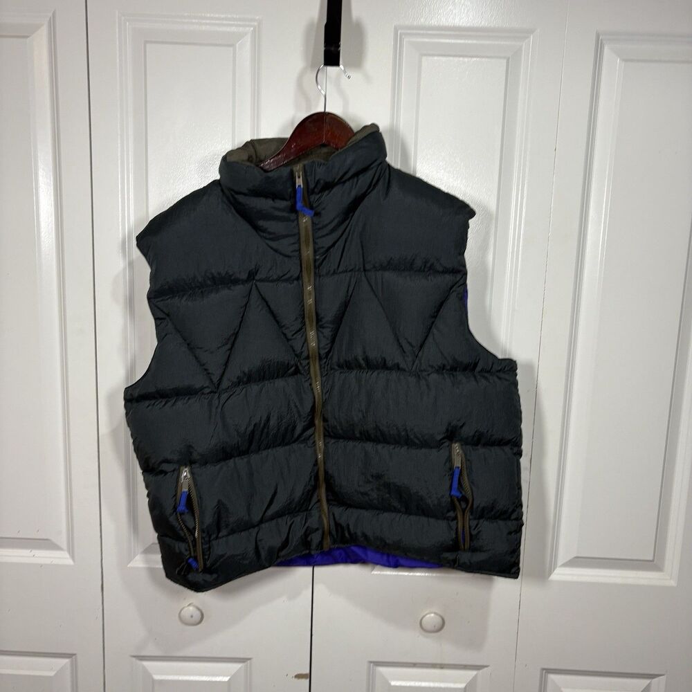 Sierra Designs Down Puffer Vest Men XL Black Quilted Outdoor Hiking Winter Warm